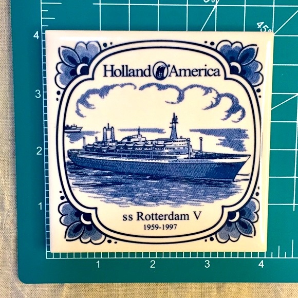 Five Holland America Cruise Line Ceramic Tile Trivets - Picture 3 of 9